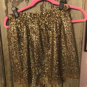 JCrew Gold Sequin Bell shaped skirt size 2